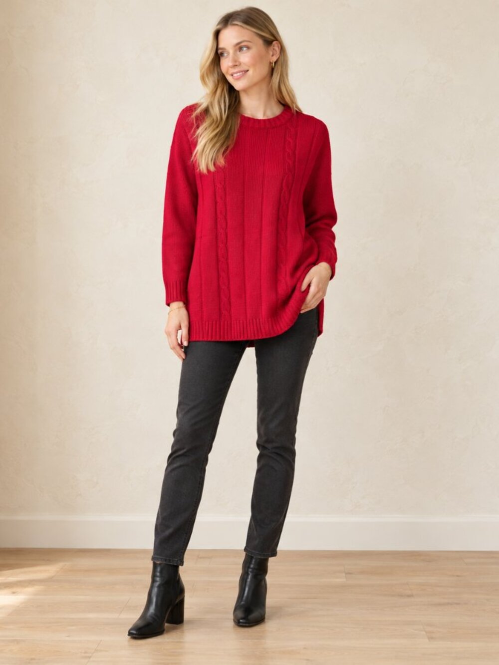 Ron  Chereskin red sweater long XL NWT